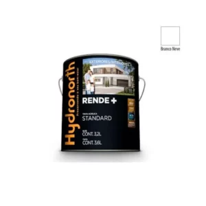 Tinta Rende+ Acrílica Branco Neve Fosco - Galão 3,6 Litros - Hydronorth