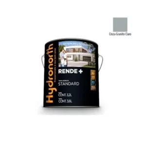Tinta Rende+ Acrílica Cinza Granito Claro Fosco - Galão 3,6 Litros - Hydronorth