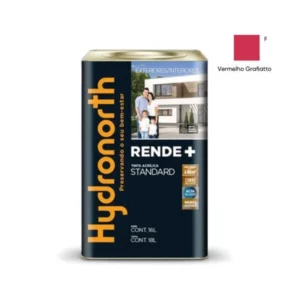 Tinta Rende+ Acrílica Vermelho Graffiato Fosco - Lata 18 Litros - Hydronorth