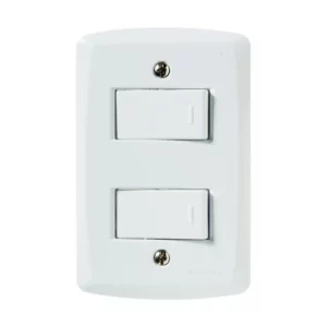 Interruptor Tramontina Branco 2 Teclas Simples 2x4 C/ Placa - Imagem 8