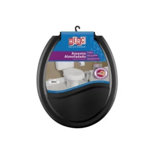 Assento Sanitario Almofadado Universal Preto Herc