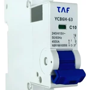 Disjuntor Din Branco Monopolar C 10a 4,5ka Taf