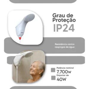 Ducha Eletrônica Sublime 220 Volts Branca - 7500 Watts - Zagonel - Imagem 5