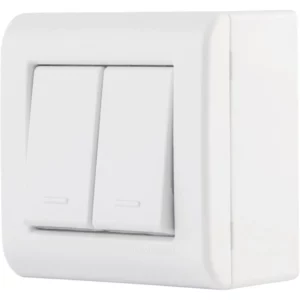 Caixa de Sobrepor com 2 Interruptores Simples 10a 250v Linha Lizflex Branca - Tramontina (ref: 57304/011)
