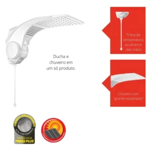 Ducha Duo Shower Quadrada Turbo Eletrônica 7500W 220V - Lorenzetti - Imagem 2